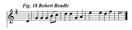 Staff notation of Robert Beadle's tune.