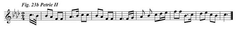 Staff notation of  the Petrie tune.