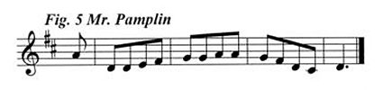 Staff notation of Mr Pamplin's tune.
