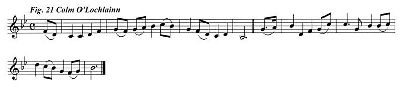 Staff notation of the Colm O'Lochlainn tune.