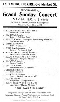 Bristol Empire programme sheet, 9 May 1937